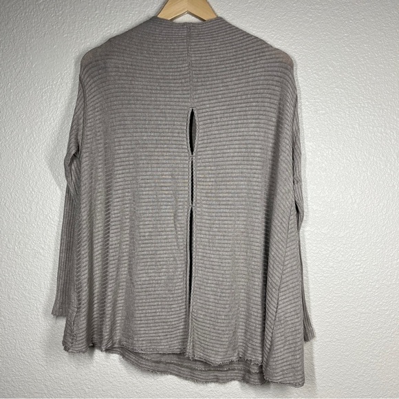 We The Free Top People Lover Ribbed Long‎ Sleeve Taupe Women’s Size Small - Picture 4 of 8